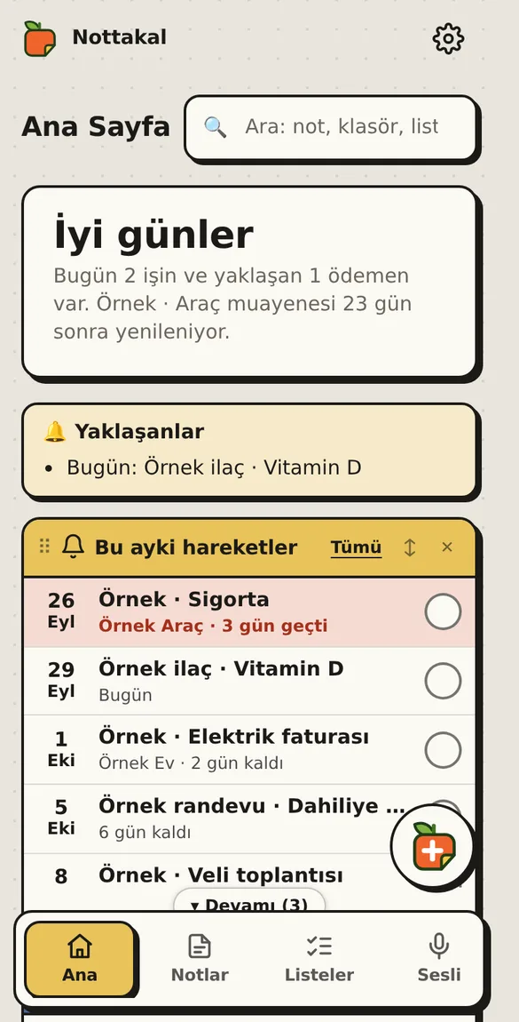 Nottakal Ana Sayfa: yaklaşan işler ve bu ayki hareketler